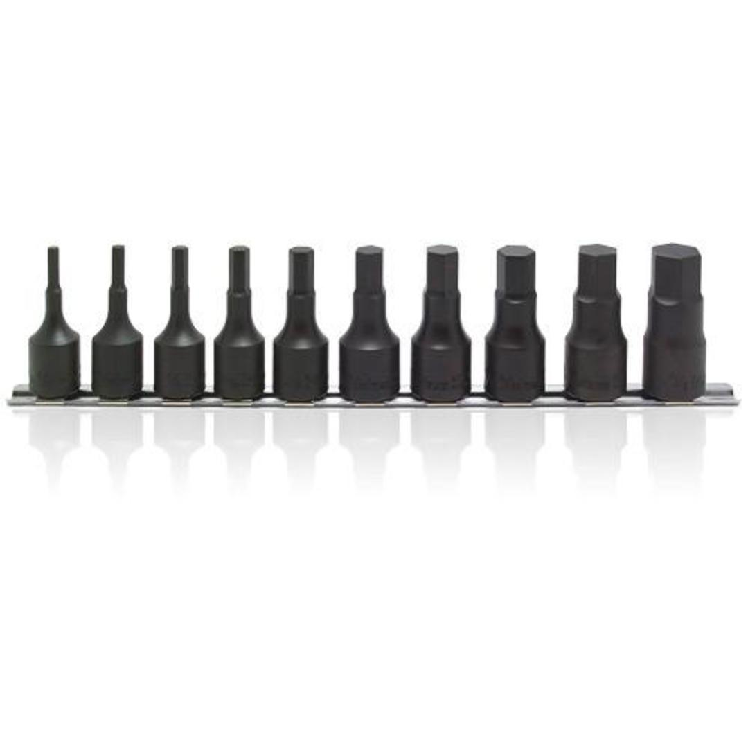 SOCKET SET INHEX 1/2" IMPERIAL 10pc ON RAIL KOKEN image 0