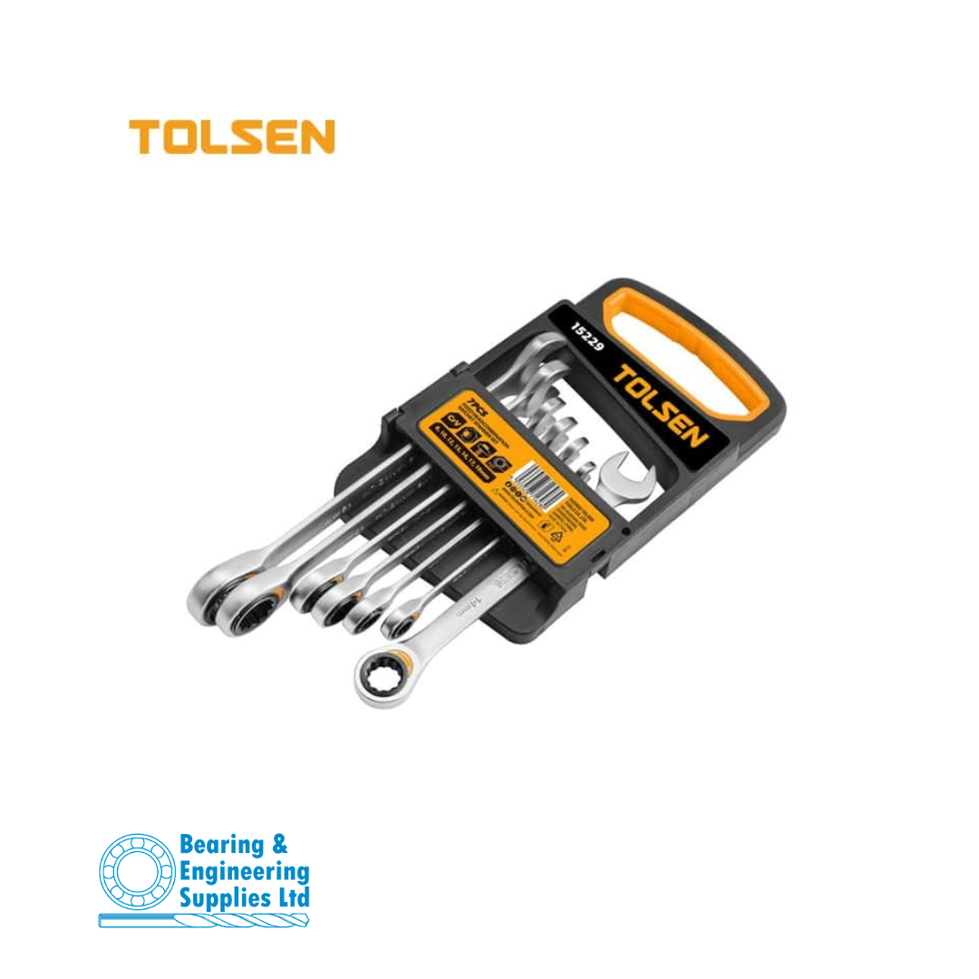 FIXED COMBI GEAR SPANNER SET 7PC TOLSEN image 0