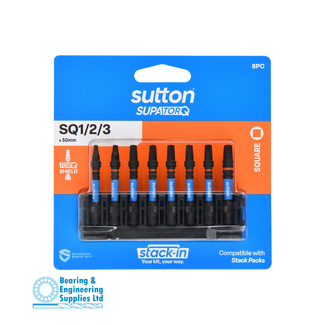 SCREWDRIVER BIT SQ1, SQ2(x6), SQ3, 50MM 8PK SUTTON image 0