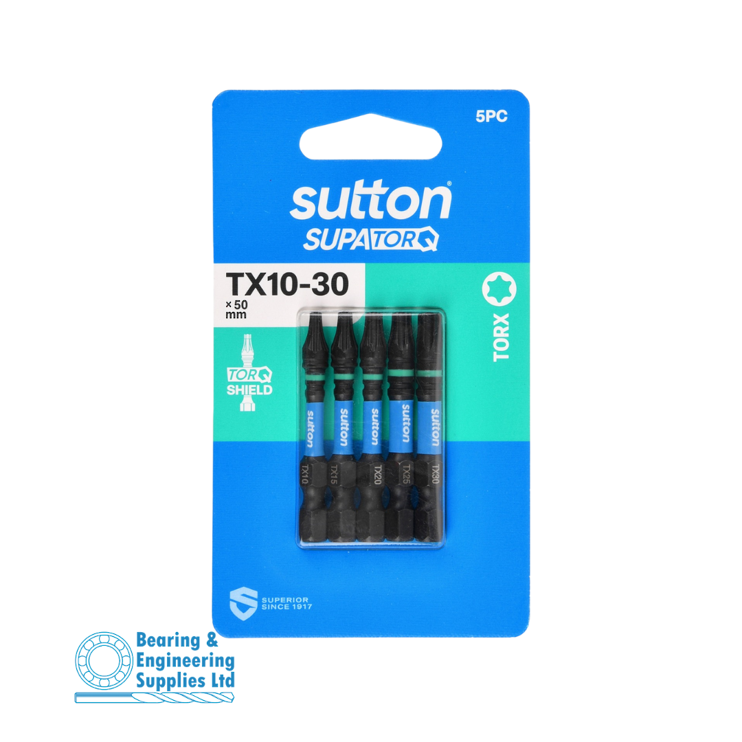 SCREWDRIVER BIT TX 10,15,20,25,30, 50MM 5PK SUTTON image 0