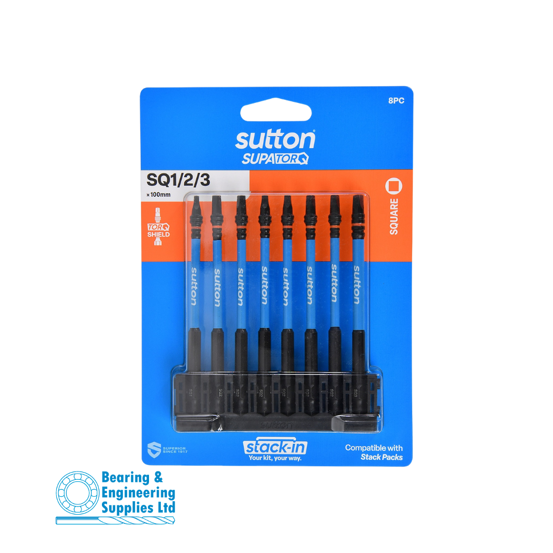 SCREWDRIVER BIT SQ1, SQ2(x6), SQ3, 100MM 8PK SUTTON image 0