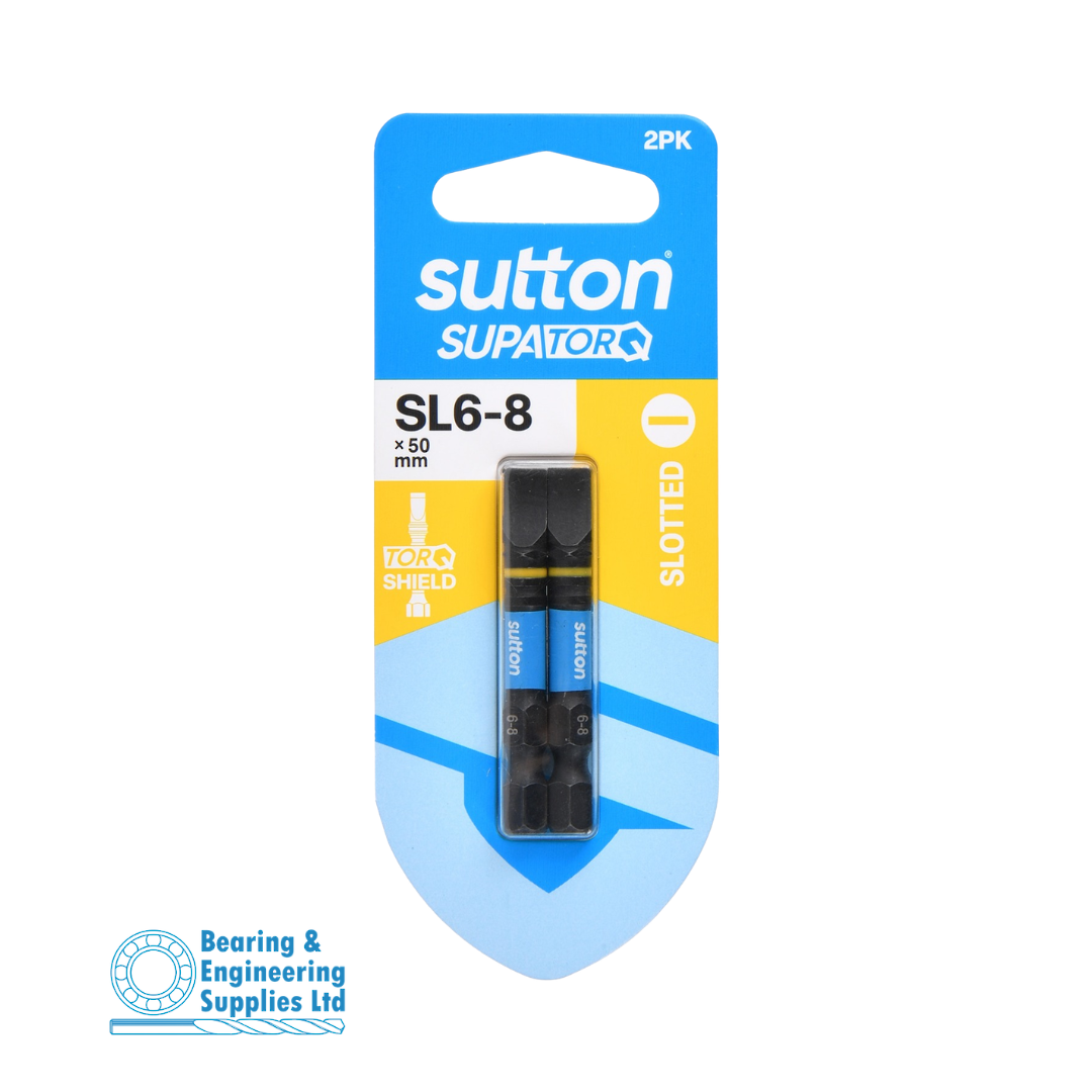 SCREWDRIVER BIT SL6-8X50MM 2PK SUTTON image 0