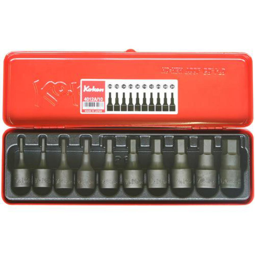 SOCKET SET INHEX 1/2" IMPERIAL 10pc IN CASE KOKEN image 0