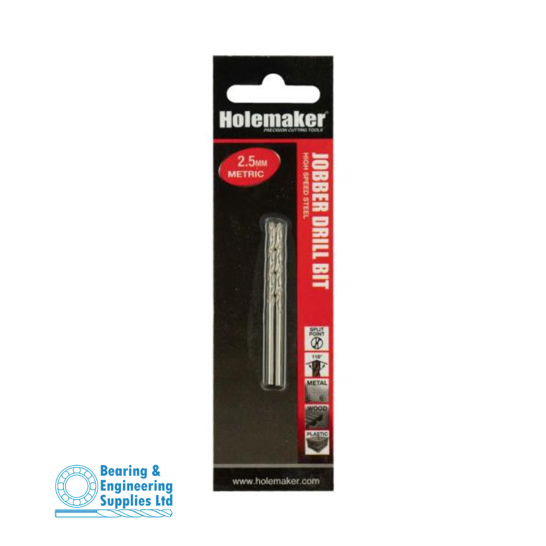 DRILL JOBBER 2.50mm HSS HOLEMAKER - 2pk image 0