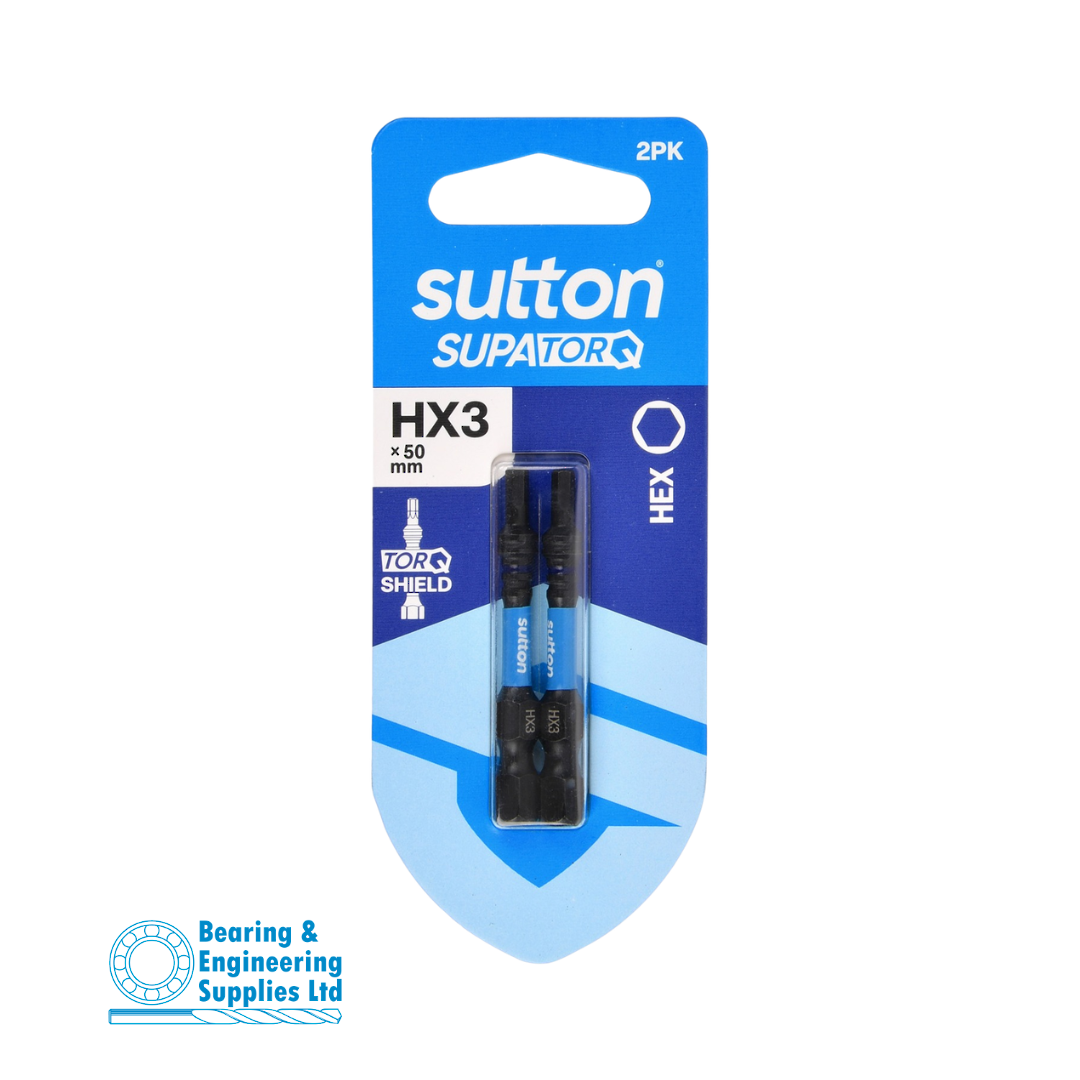 SCREWDRIVER BIT HX3X50MM 2PK SUTTON image 0