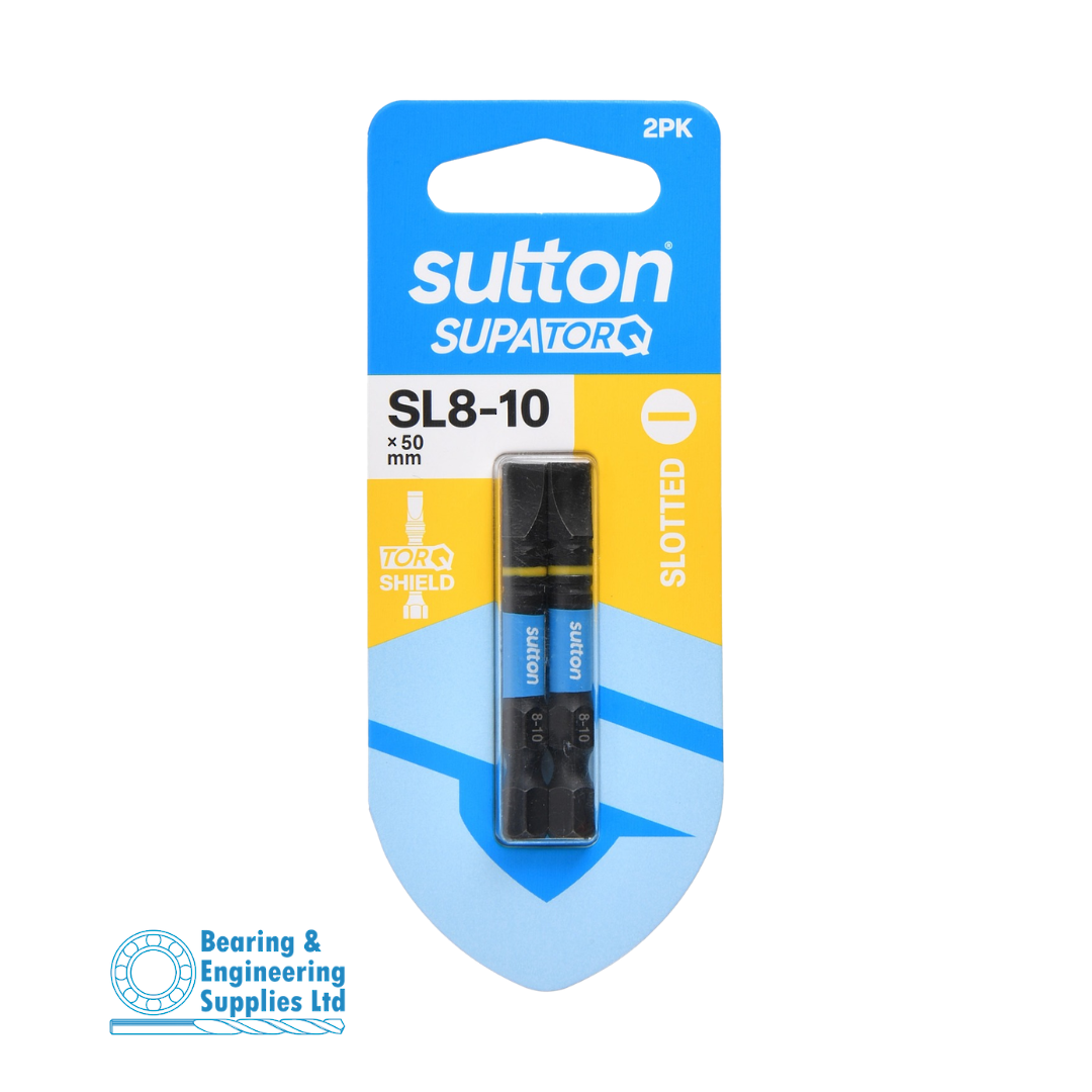 SCREWDRIVER BIT SL8-10X50MM 2PK SUTTON image 0
