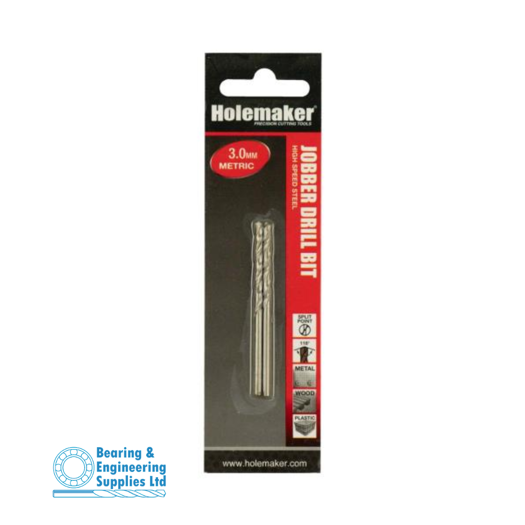 DRILL JOBBER 3.00mm HSS HOLEMAKER - 2pk image 0