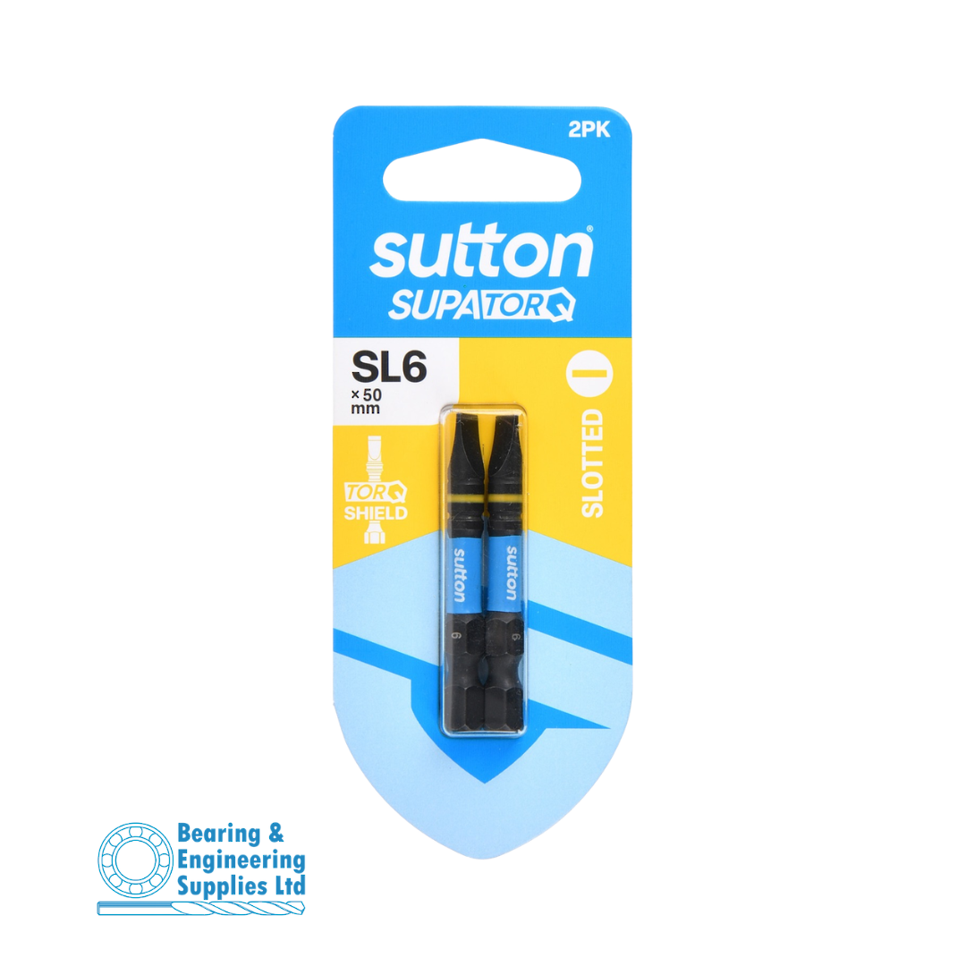 SCREWDRIVER BIT SL6X50MM 2PK SUTTON image 0