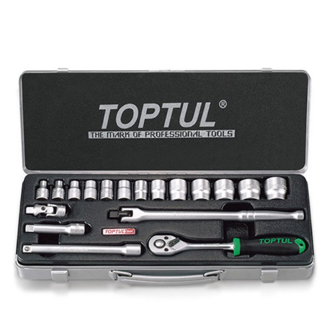 SOCKET SET 3/8" METRIC 6-24mm 18pc 12pt METRIC TOPTUL image 0