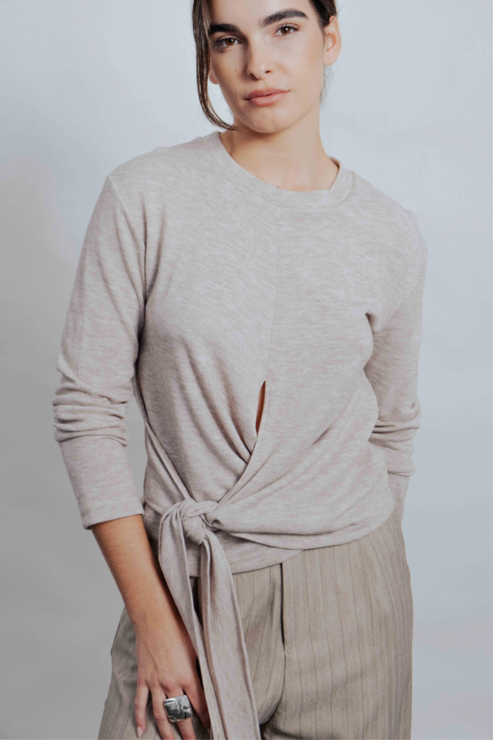 Sculpt Wrap Cardigan Sand Small image 0
