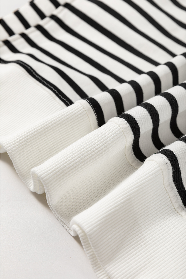 Harbour Black & White Striped Cotton Sweater Medium image 8