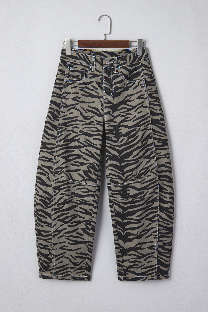 Zebra Wide Leg Barrel Jeans Size 10 (Medium) image 4