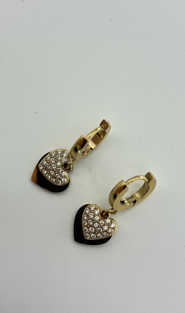 Heart to Heart Stainless Steel Earrings Gold image 0