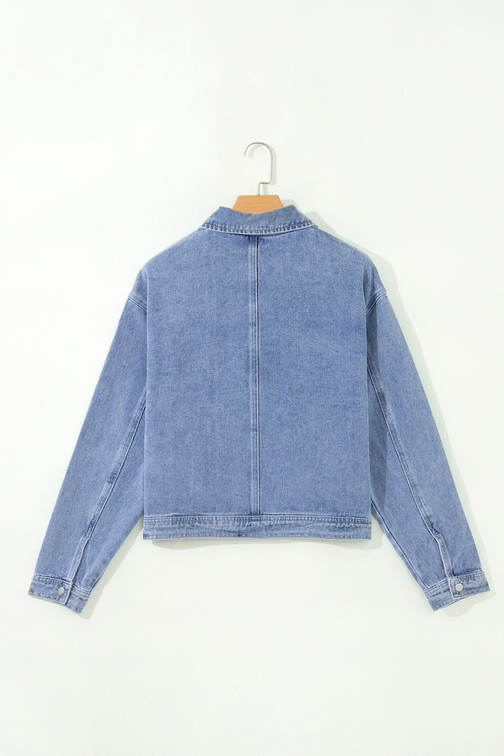 Millie Pearl Trim Denim Jacket Small image 4