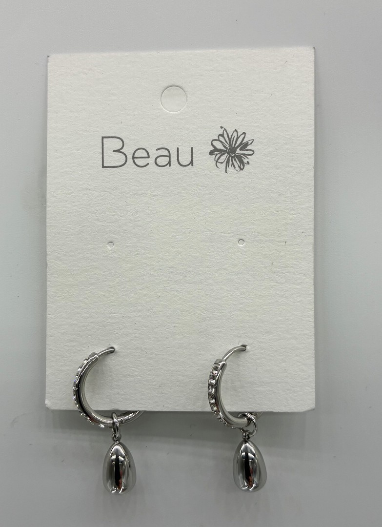 Timeless Diamond Teardrop Stainless Steel Earrings Silver image 0