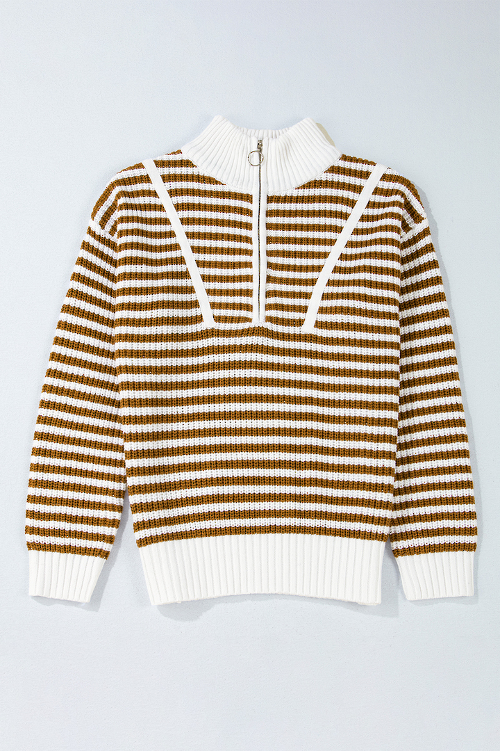 Parisian Stripe Zip Jumper Large image 2