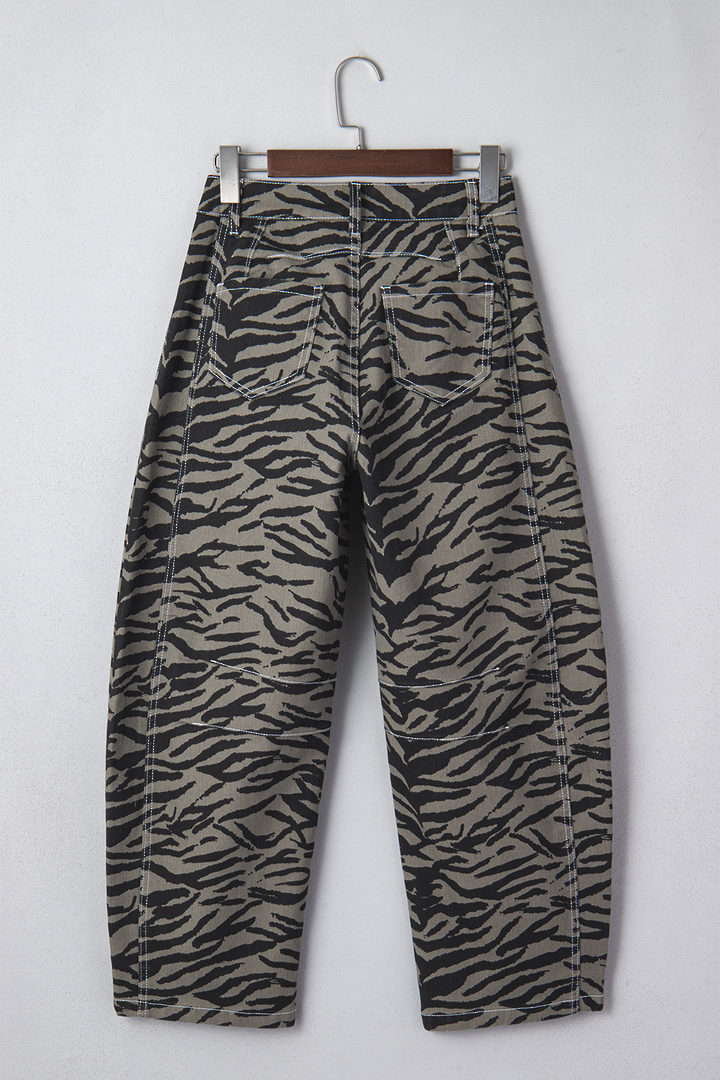 Zebra Wide Leg Barrel Jeans Size 8 (Small) image 5