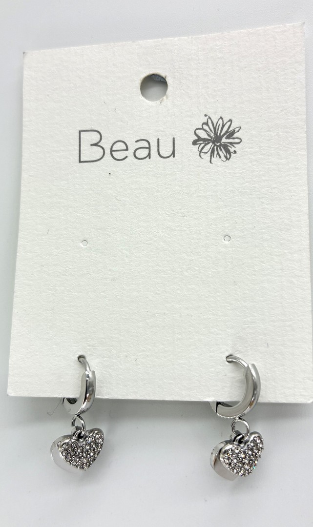 Heart to Heart Stainless Steel Earrings Silver image 1