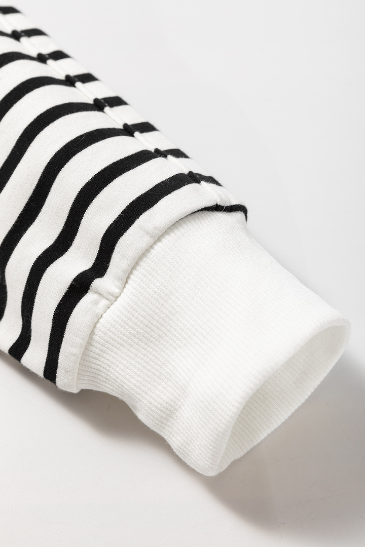 Harbour Black & White Stripe Cotton Sweatshirt Small image 7