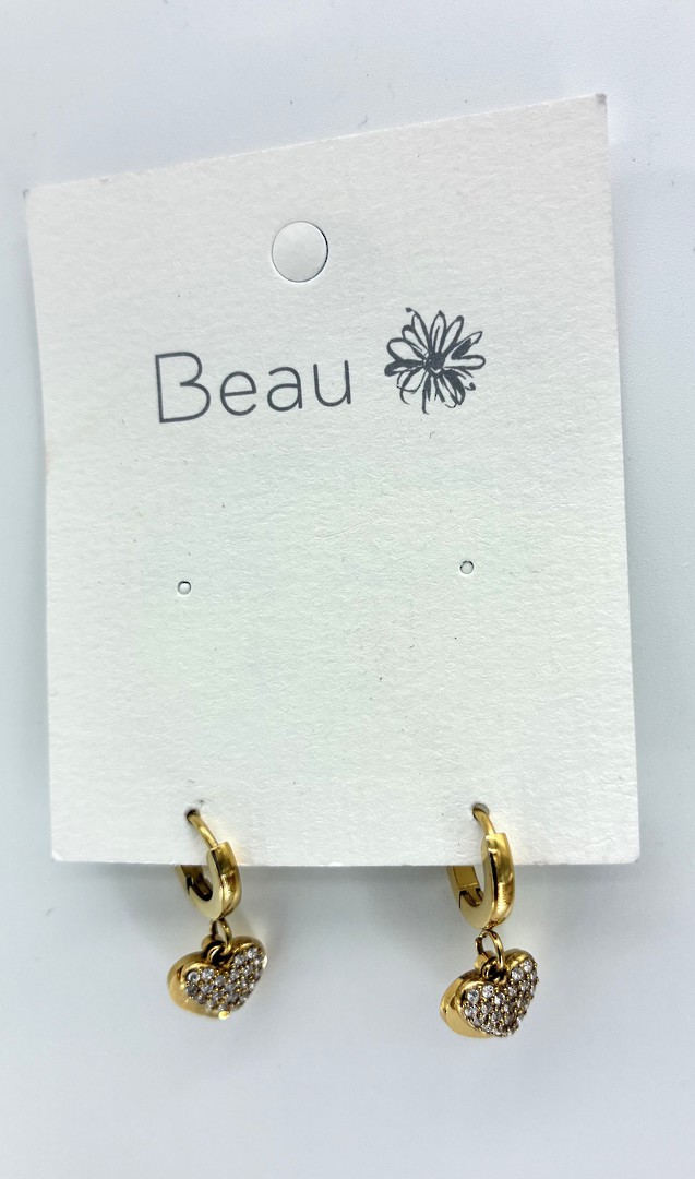 Heart to Heart Stainless Steel Earrings Gold image 1