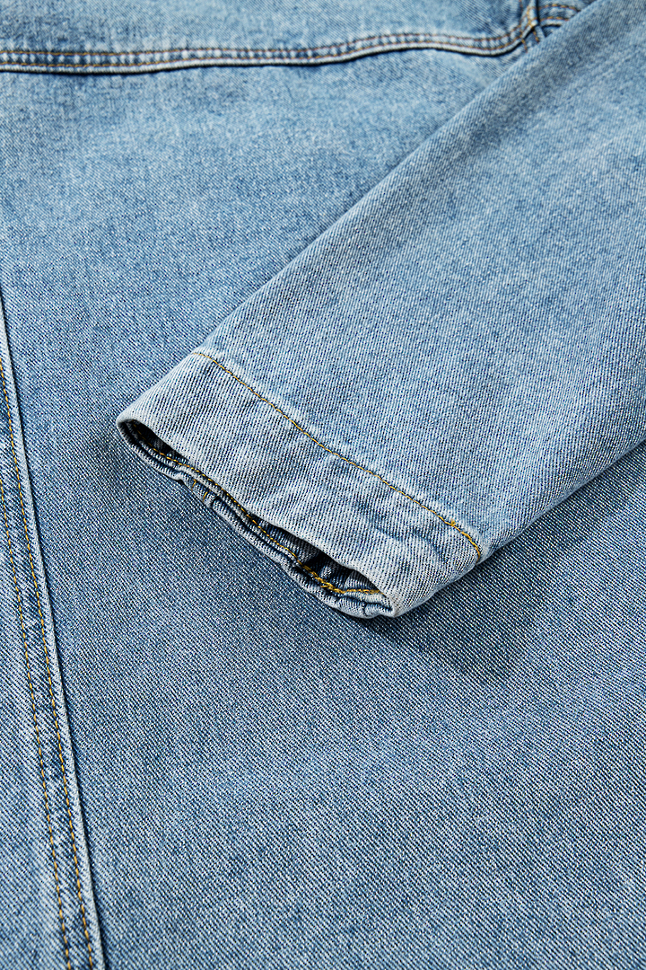 Frankie Side Tie Light Denim Jacket Size Large image 14