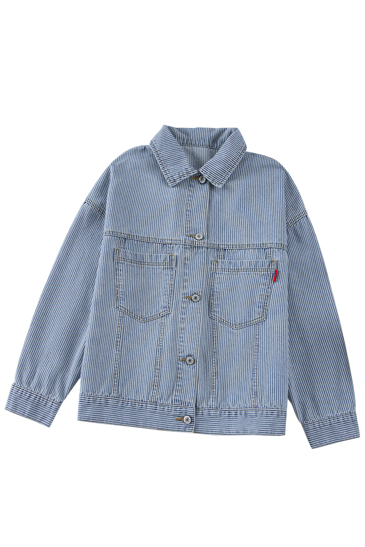 Metro Pinstripe Jacket Sky Blue Large image 2