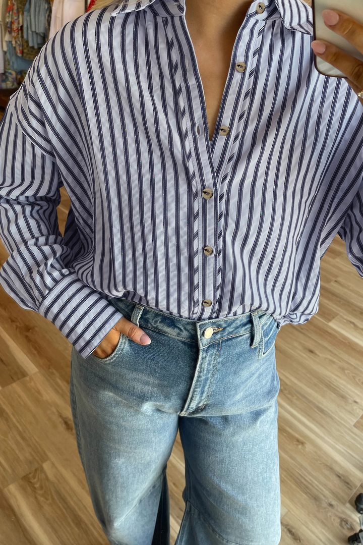 Emerson Striped Shirt Blue Medium image 3