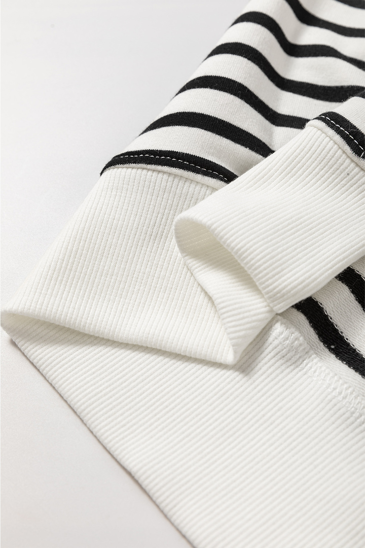 Harbour Black & White Stripe Cotton Sweatshirt Small image 6