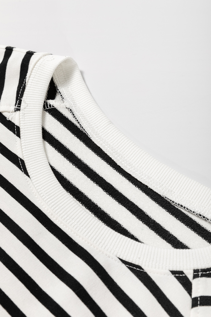 Harbour Black & White Stripe Cotton Sweatshirt Small image 5