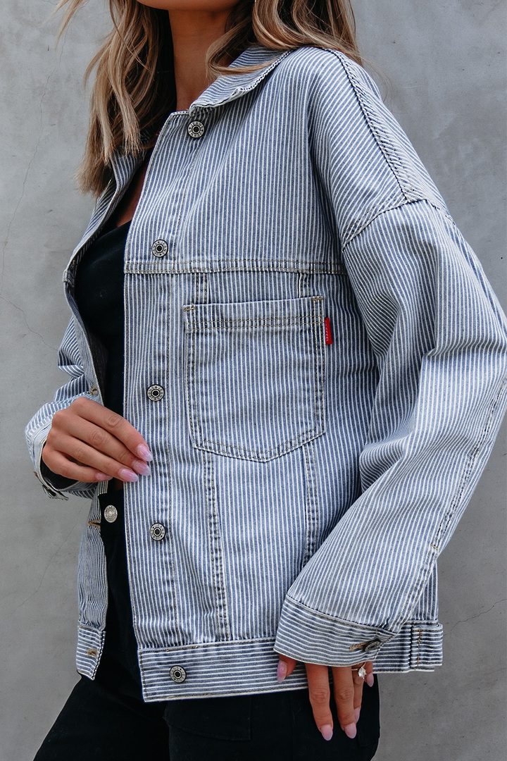 Metro Pinstripe Jacket Sky Blue Large image 0