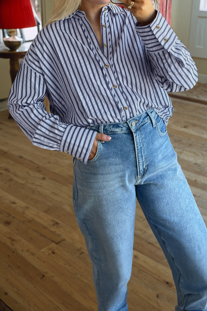 Emerson Striped Shirt Blue Medium image 2