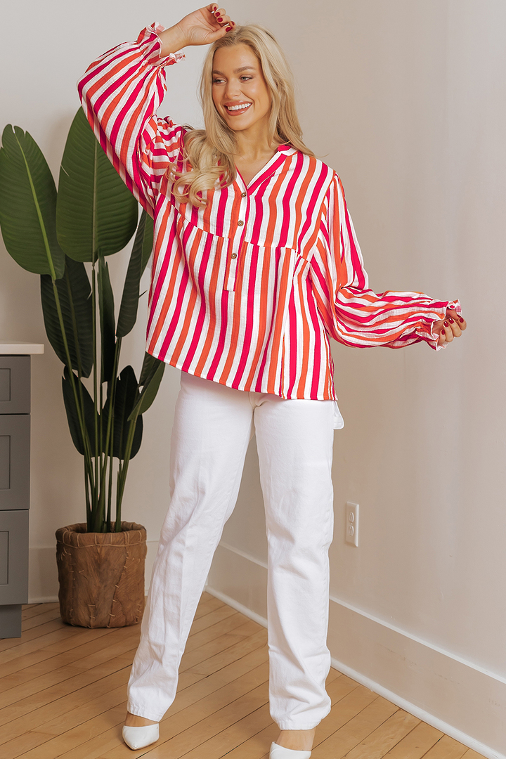 Candy Stripe Cotton Shirt Medium image 6