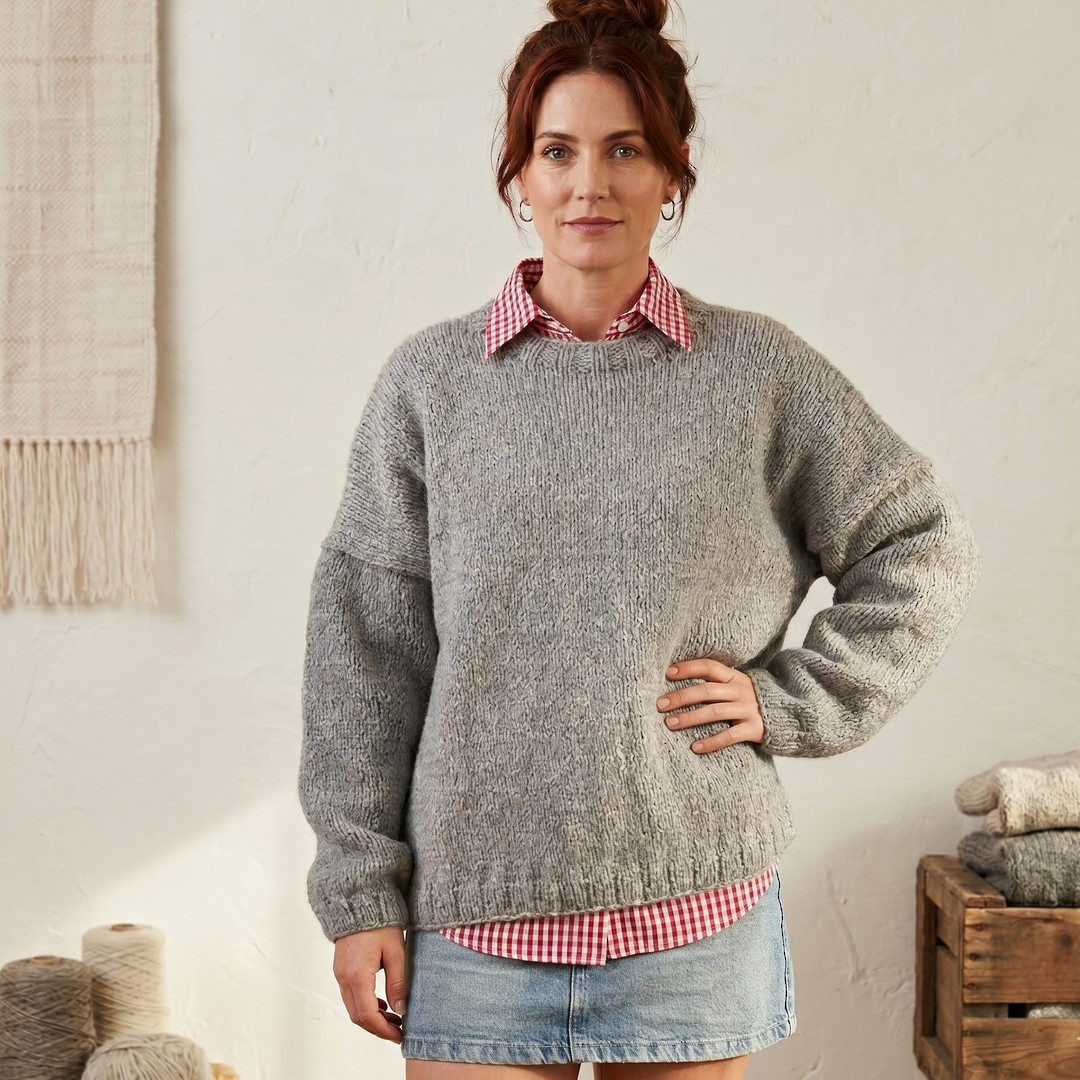 Chunky Wool Sweater for Women  Handmade Chunky Knit image 0