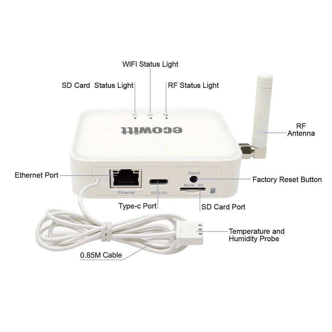 GW3000 Wi-Fi & Ethernet IoT Gateway with Temp Humidity Barometric image 2