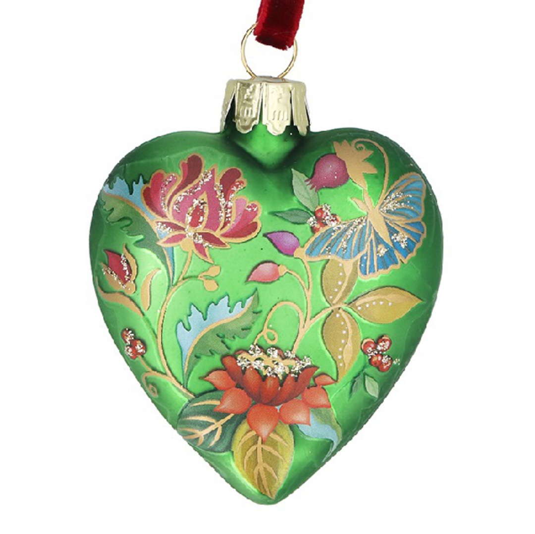 Glass Heart Lime, Florabunda 7cm *ETA NOV image 0