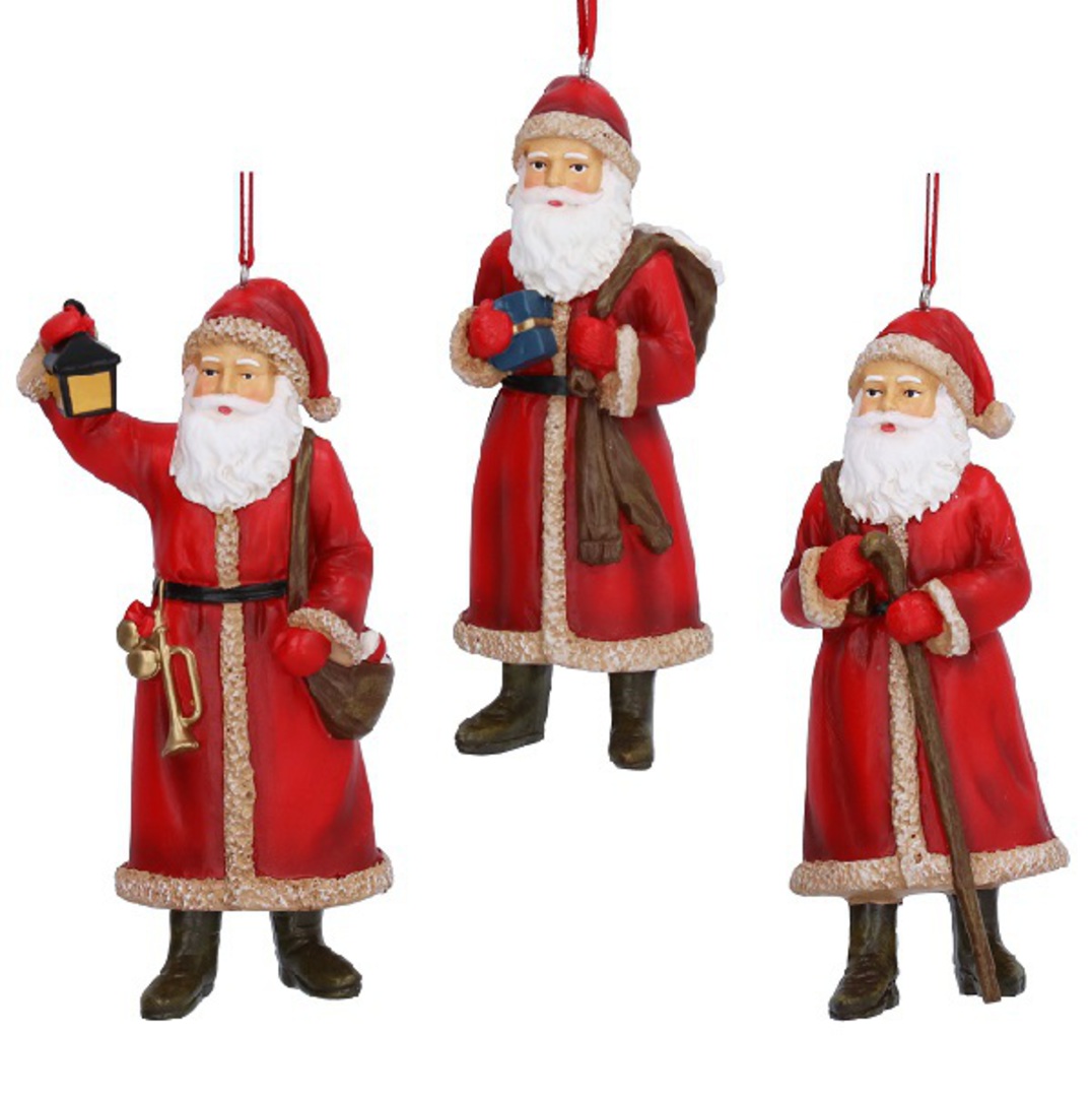 INDENT - Pack 6, Resin Classical Santa 13x5cm image 0