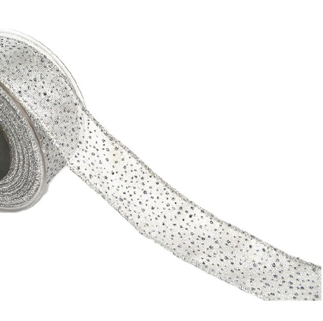 Ribbon 9mt, 43mm Silver Snowstorm *ETA Nov image 0