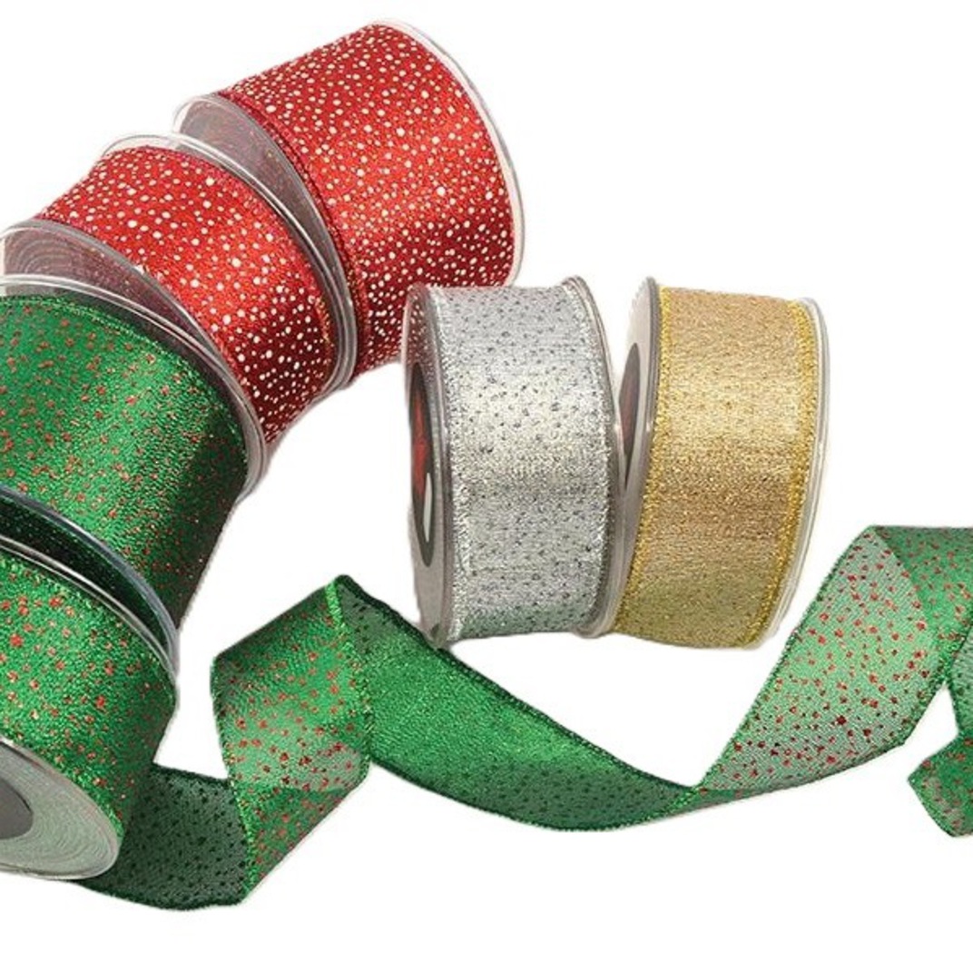 Ribbon 9mt, 43mm Gold Snowstorm *ETA Nov image 1
