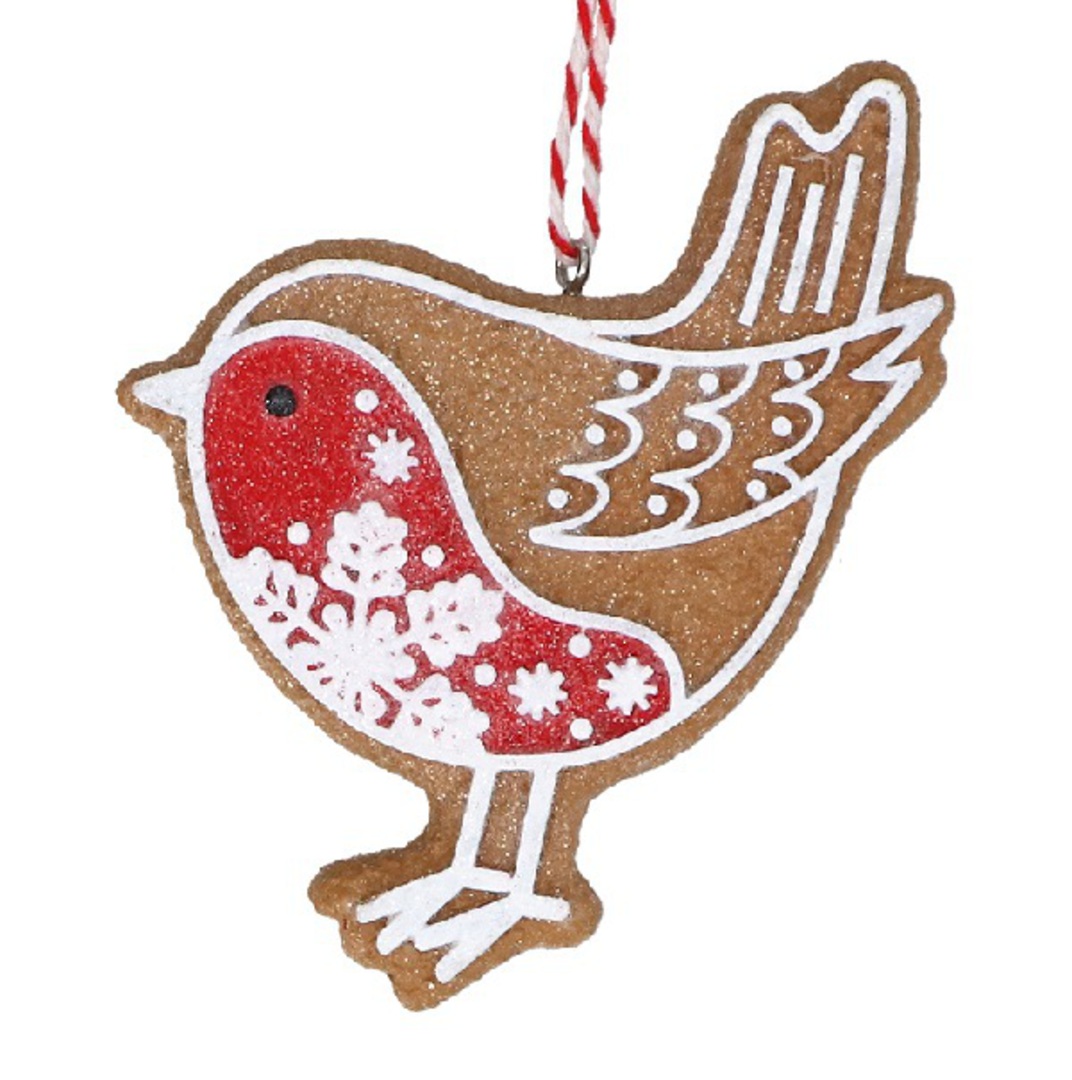 Resin Scandi Cookie Robin, Snowflake 7cm *ETA Nov image 0