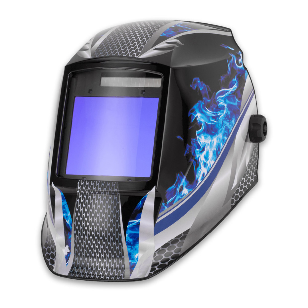 Weldsafe Titanium BlueFlames Helmet image 0