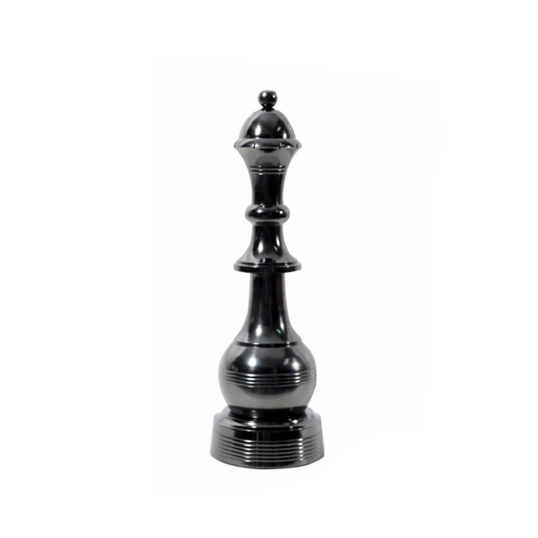QUEEN CHESS ORNAMENT BLACK NICKEL image 0