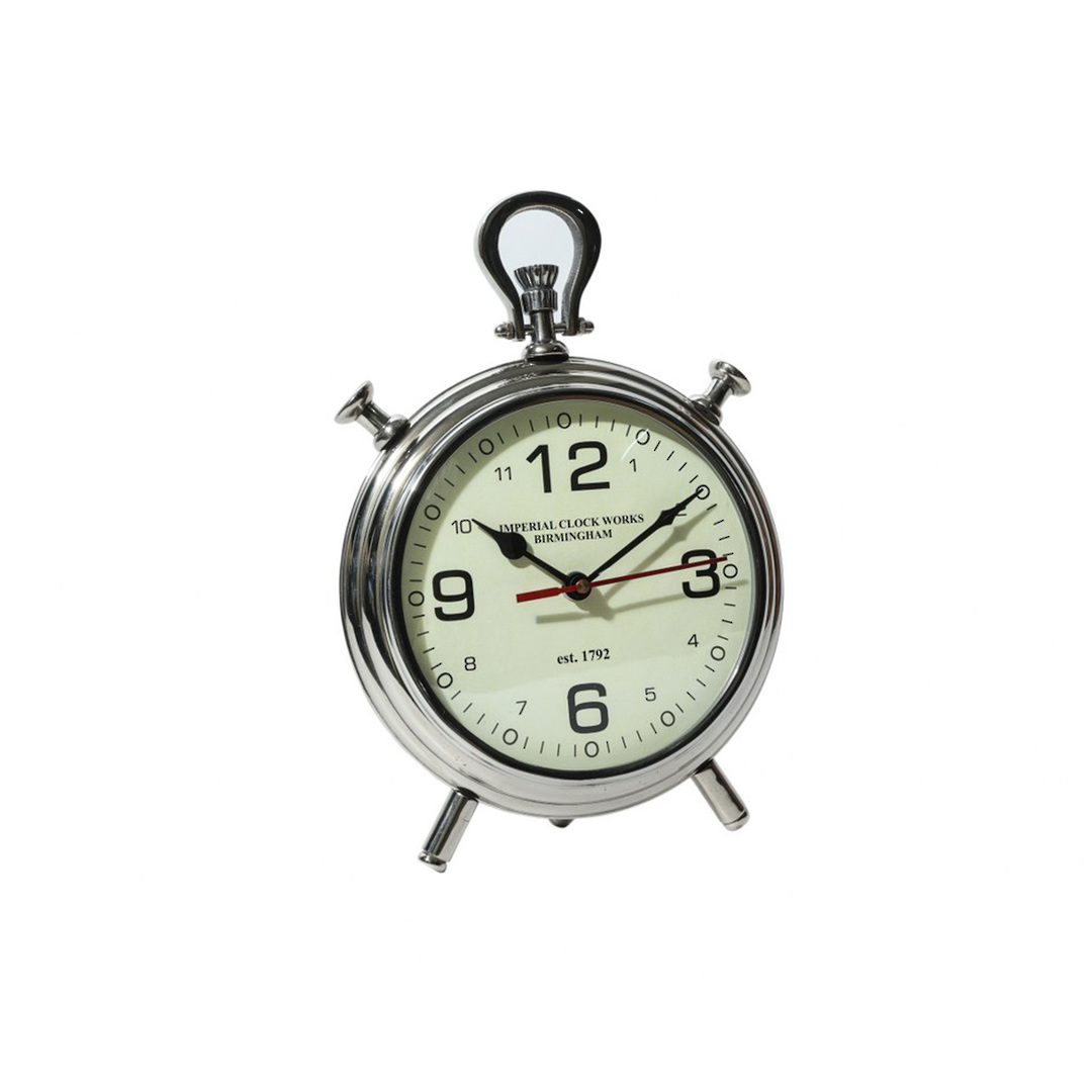 IMPERIAL TABLE CLOCK BRUSHED NICKEL image 0