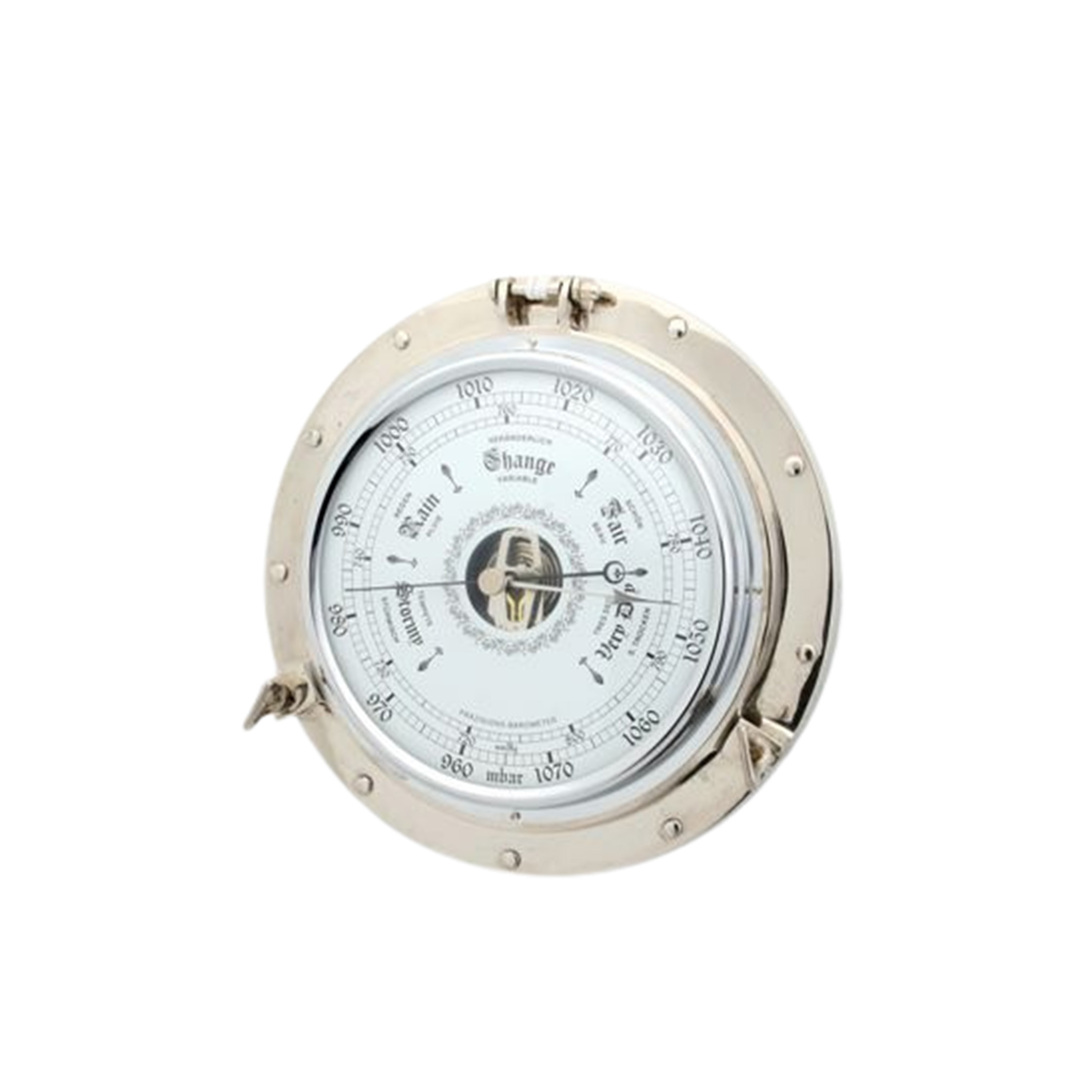 PORTHOLE BAROMETER POLISHED NICKEL 220MM image 0