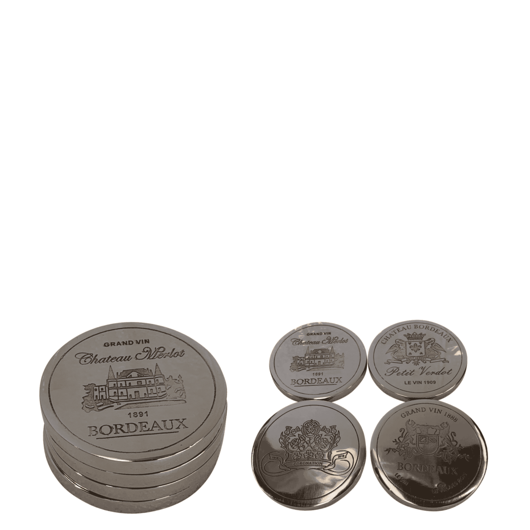 BORDEAUX COASTER SET/4 NICKEL image 0