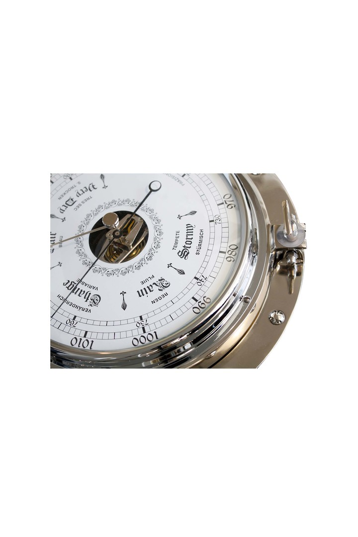 PORTHOLE BAROMETER POLISHED NICKEL 220MM image 1