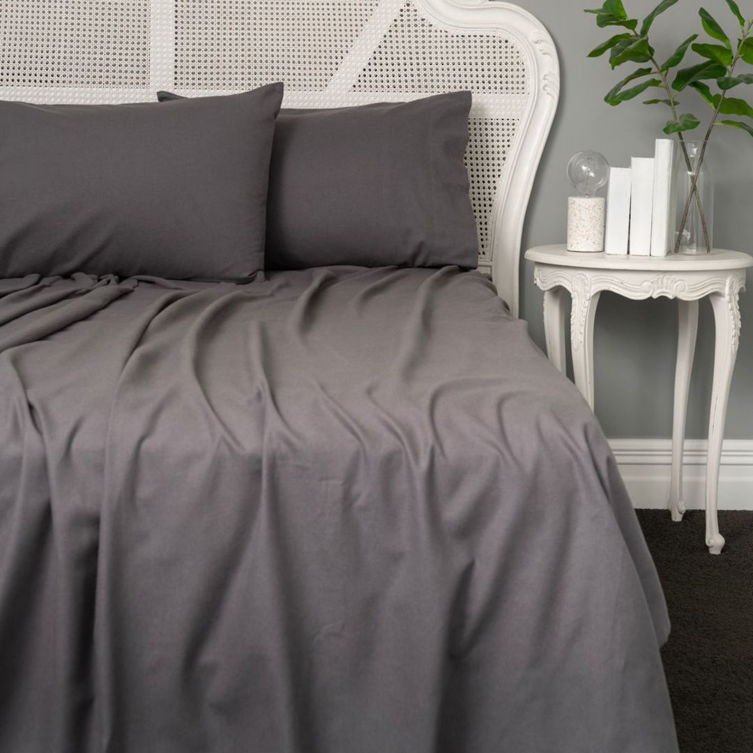 Baksana Flannel Sheet Sets | Charcoal image 0