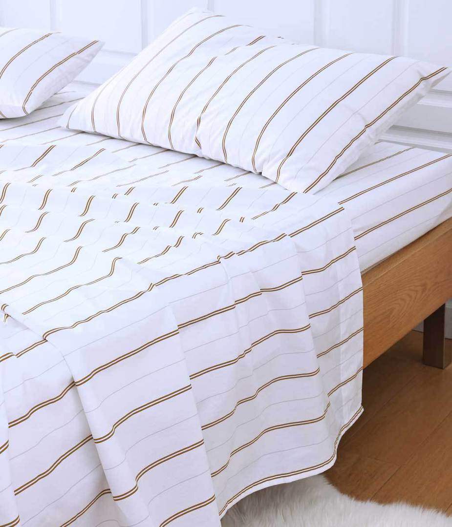 MM Linen | Cape Stripe Sheet Sets | Ochre | Matching Extras Sold Separately image 0