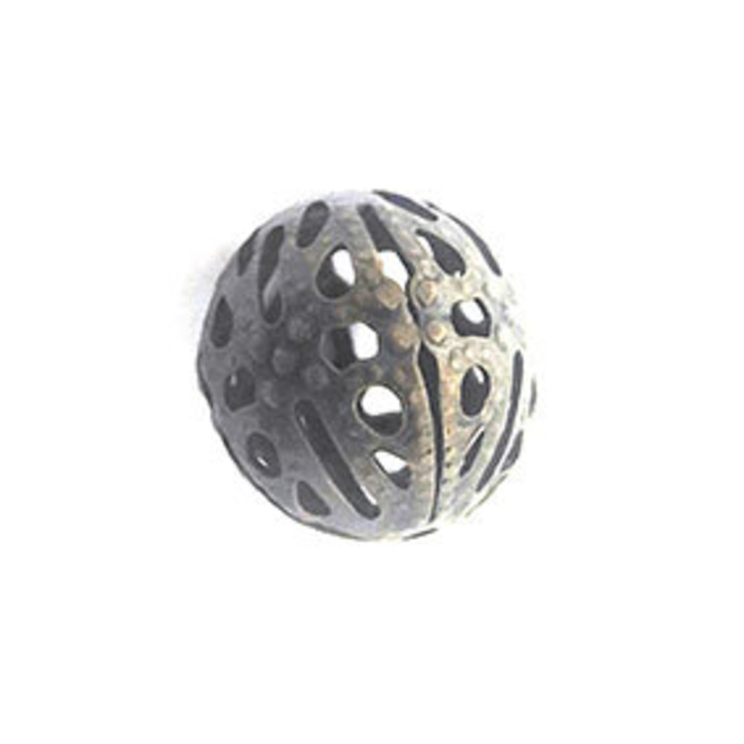 Metal Bead 331: 12mm ball  - antique brass image 0
