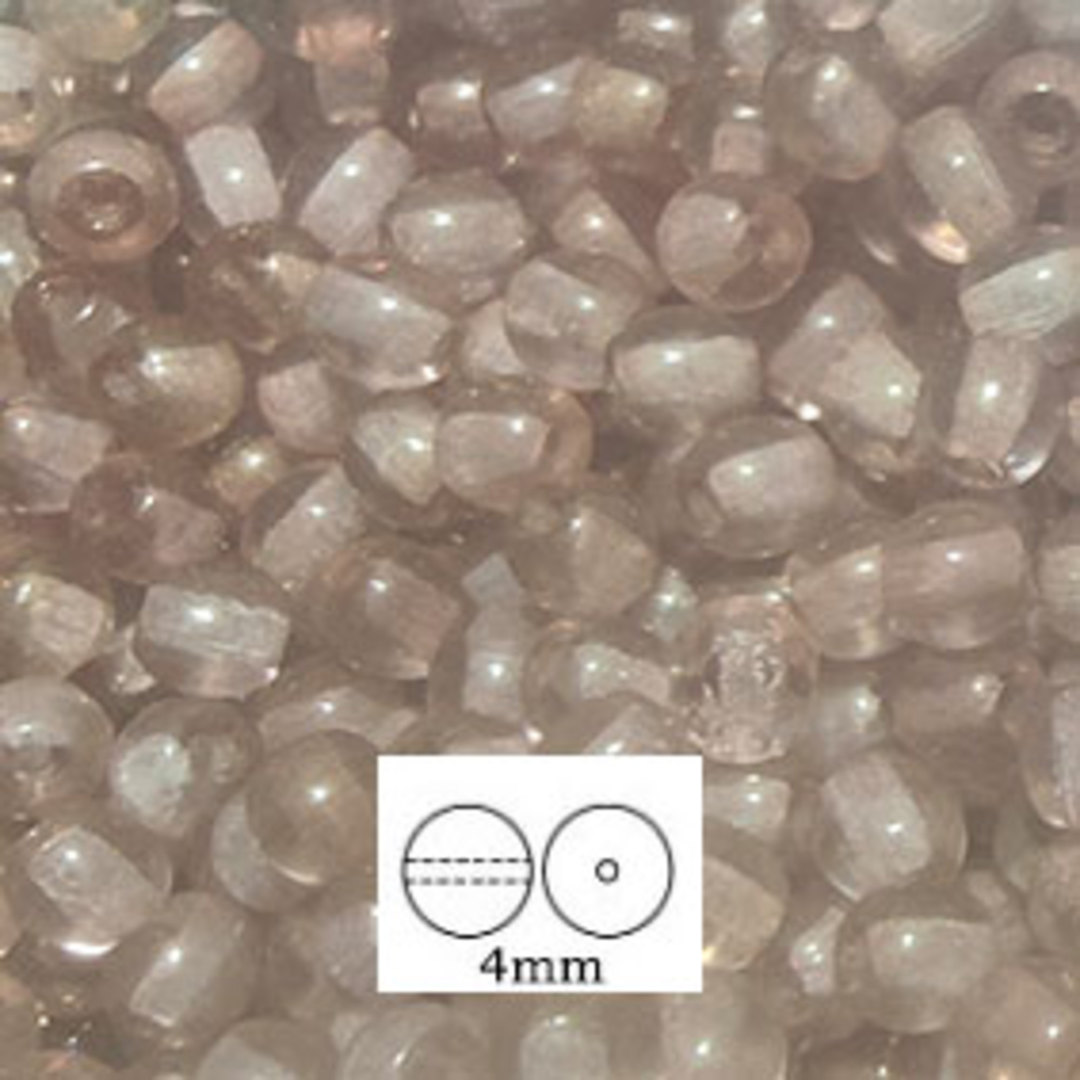 Glass Druk (Tiffany) Round Bead: 4mm - Light Brown image 0