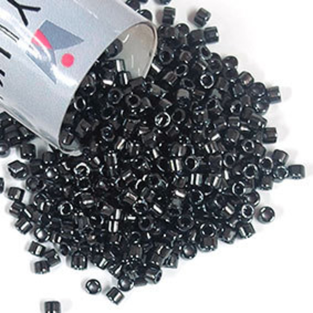 11/0 Miyuki Delica, colour 001 - Gunmetal (7.2 grams) image 0